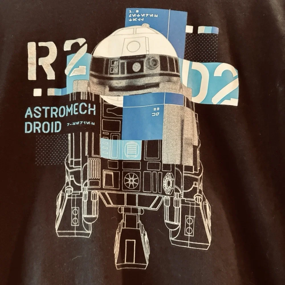 Gap Star Wars Black Youth XXL Long Sleeve Tee Shirt  R2D2 Astromech Droid Cool